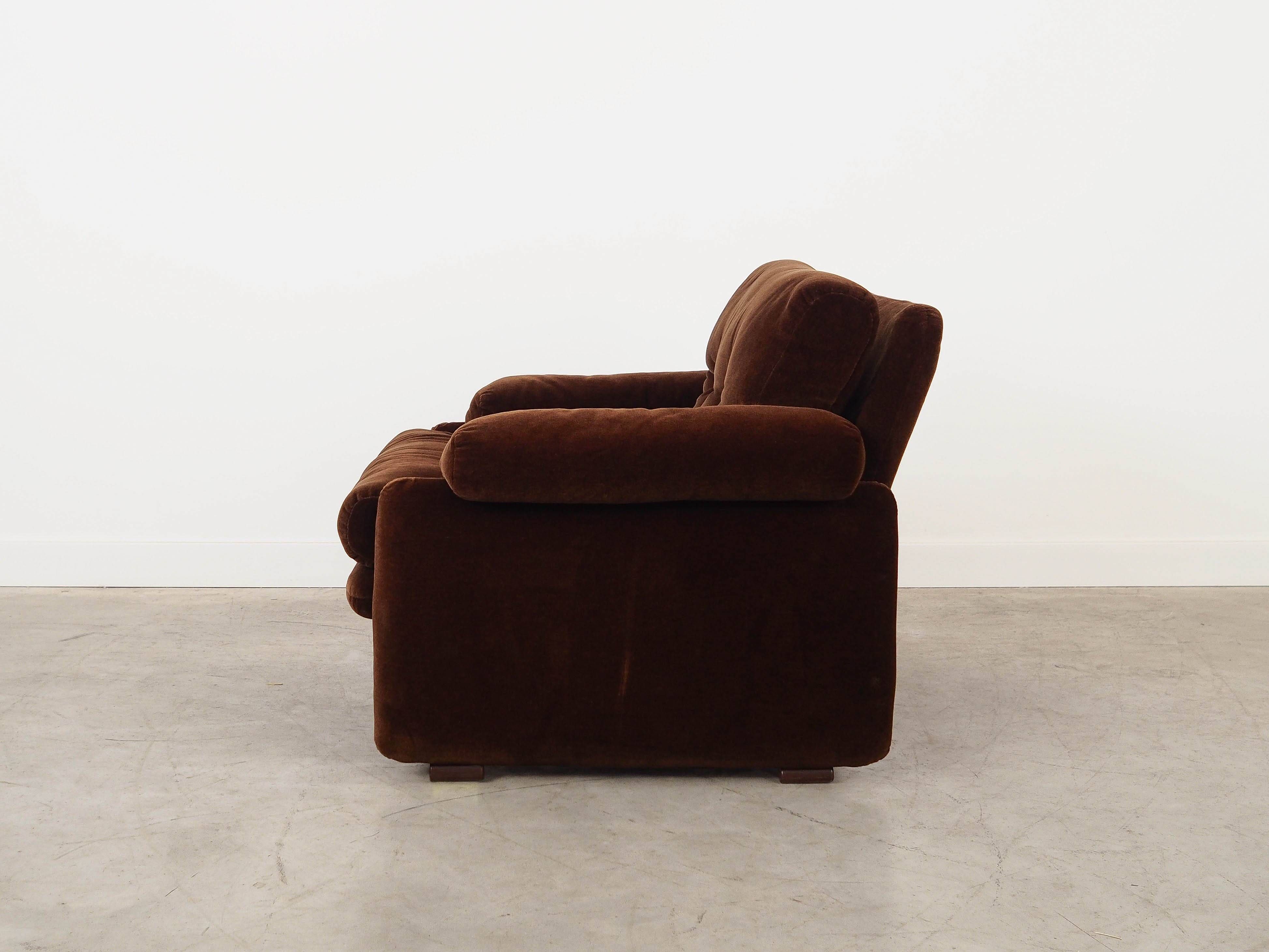 Brown armchair Coronado, Italian design, 1960s, manufacturer: B&B Italia, d