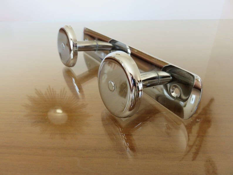 70s chrome metal coat holder