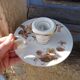 Ancient 1900 porcelain hand-held candlestick