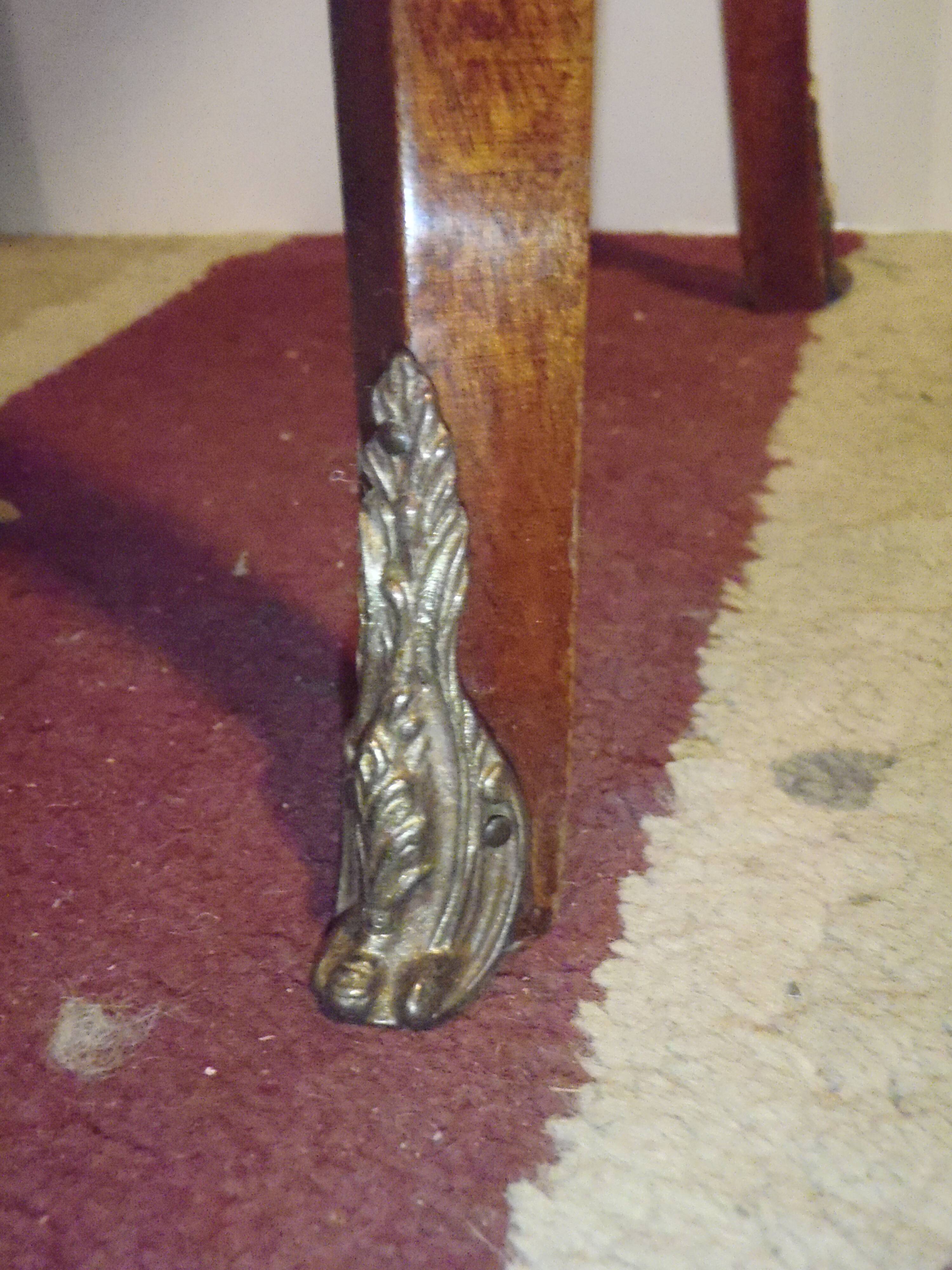 Louis XV style bedside table with varnished marquetry.