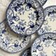 6 dessert plates in iron earth Flora, Creil and Montereau late nineteenth
