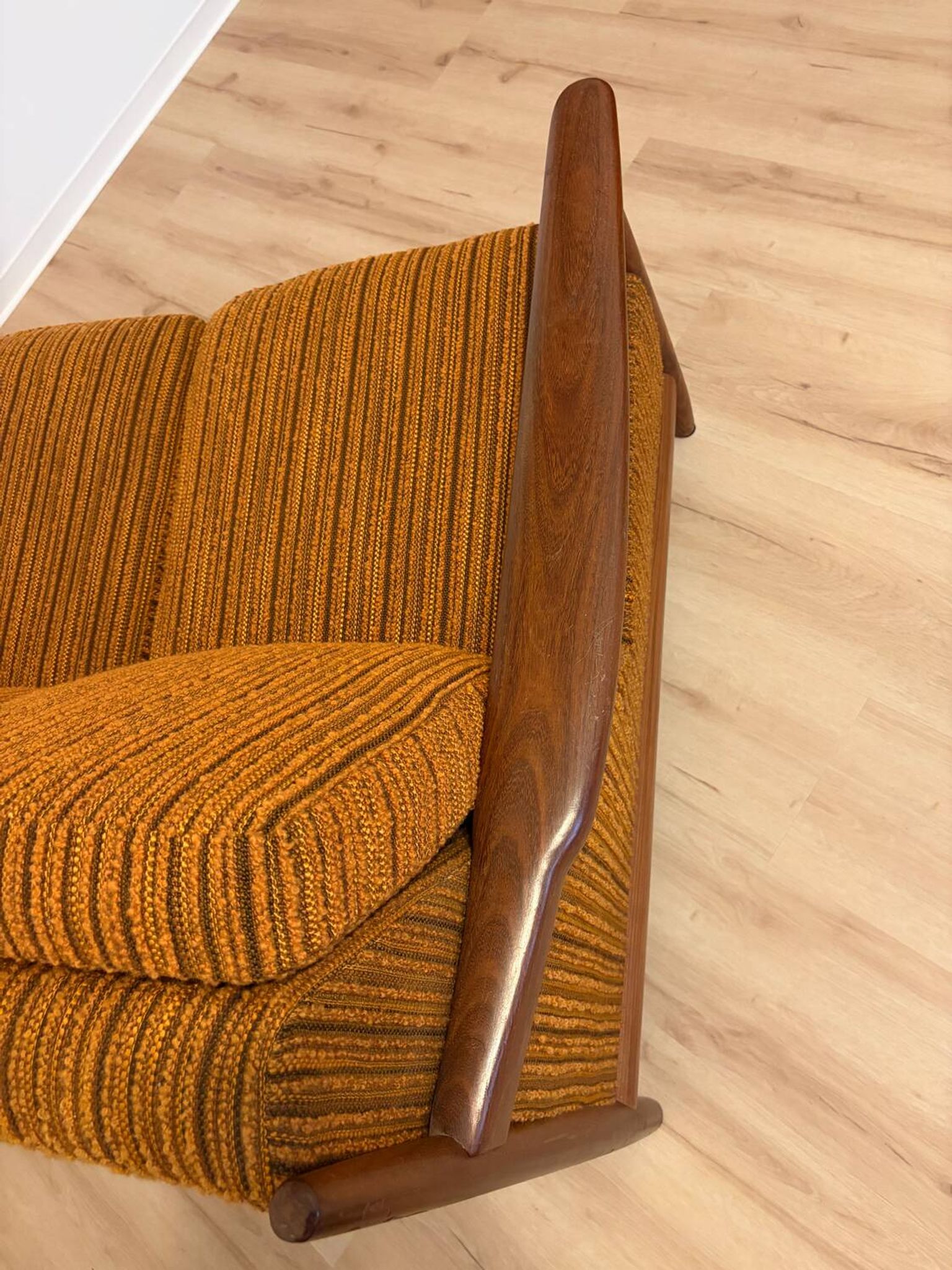 Scandinavian convertible sofa in teak by Grete Jalk, 1960s.
