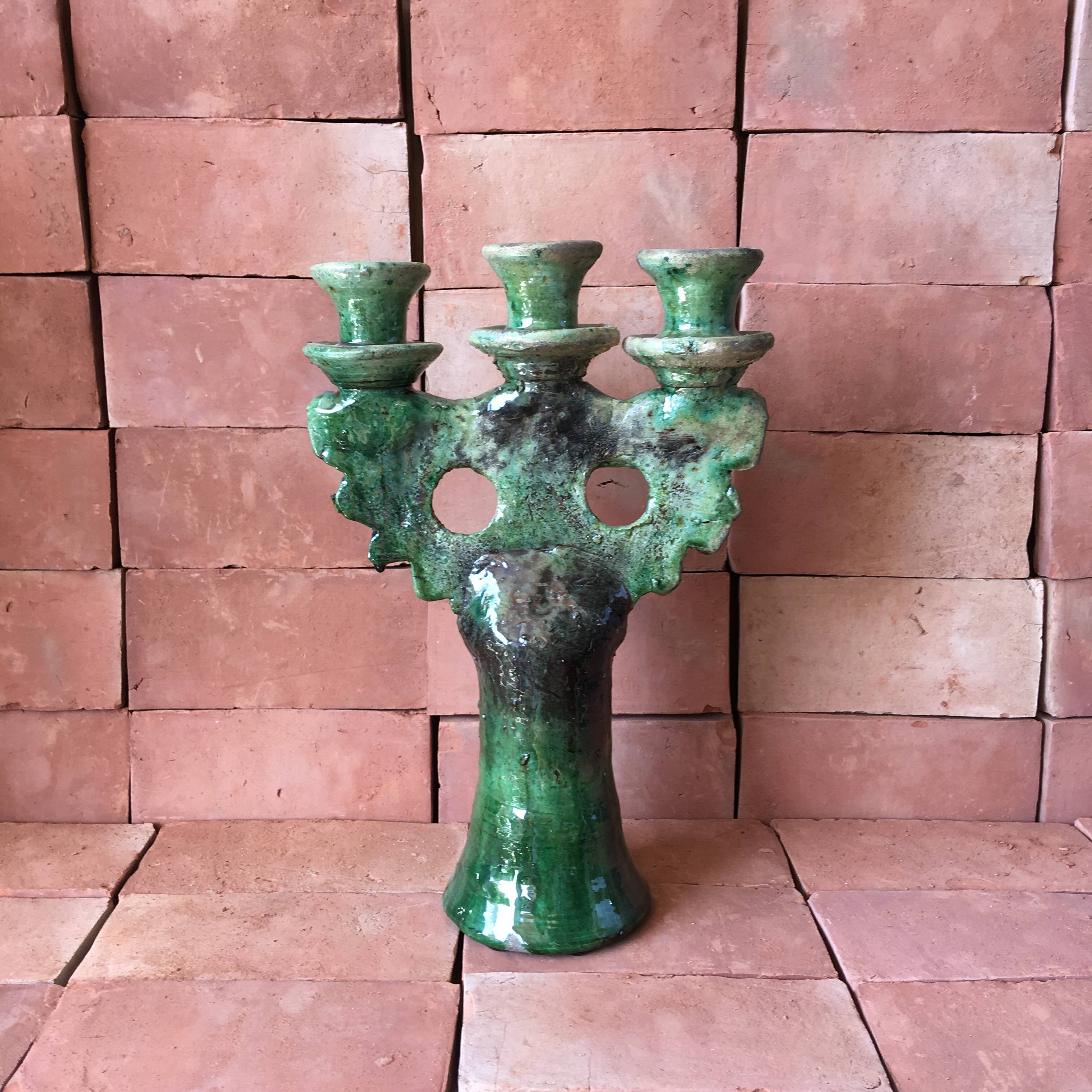 Tamegroute pottery candle holder
