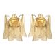 Paire d'appliques en verre de Murano Amber Rondini en or par Simoeng