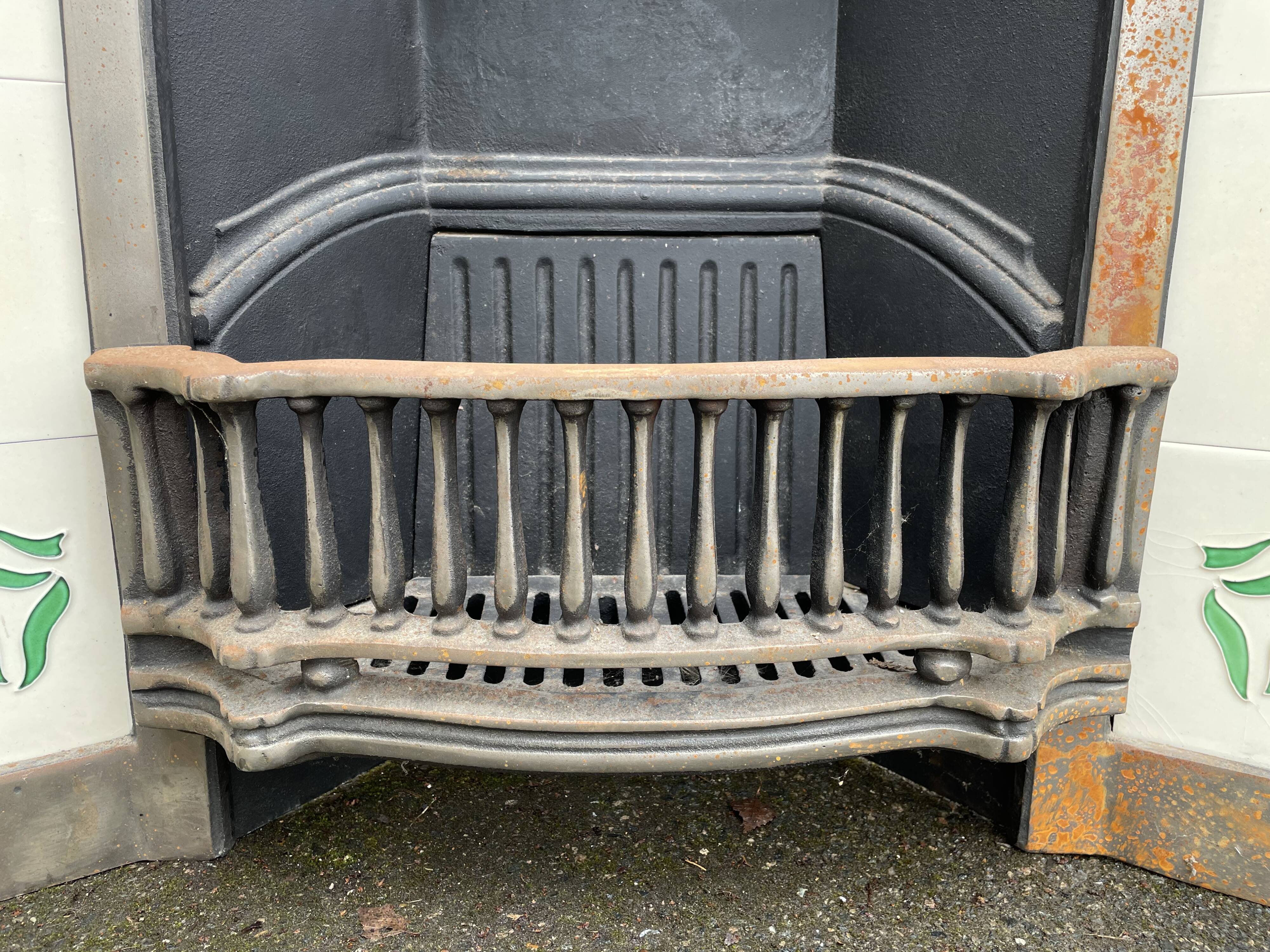 Open cast iron fireplace, Art Nouveau style