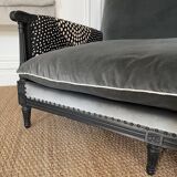 Small gray velvet style bench