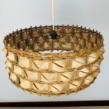 Suspension rattan and palm leaves chic jungle style