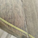 Side table, with flaps, in walnut, waxed finish and golden monogram, late 19th century