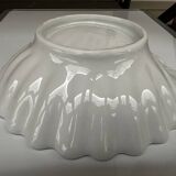 Vintage shell-shaped white earthenware dish d 27 cm / h 7 cm