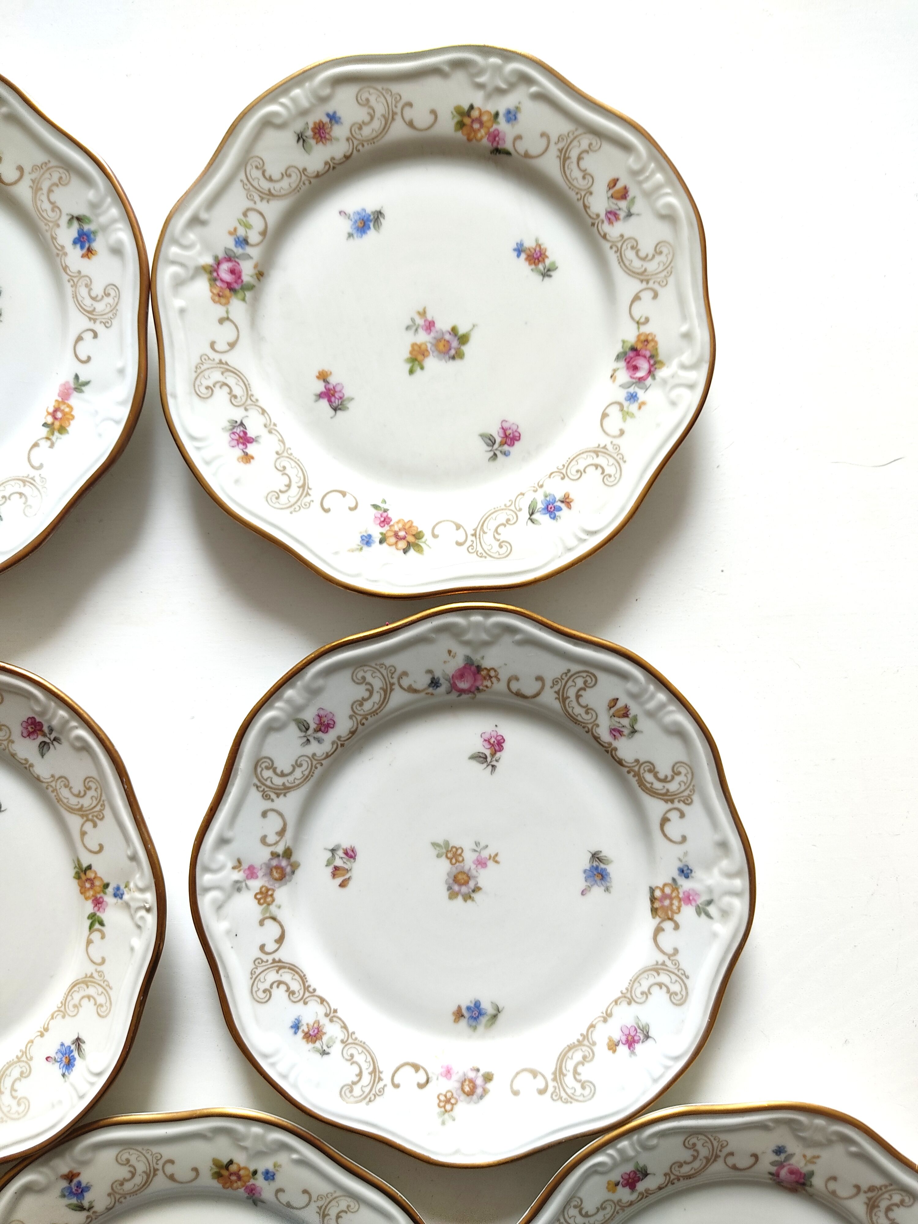 10 assiettes en porcelaine fleurie, veb r reichenbach