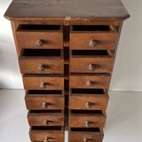 Small Walnut and Cherry Wood Cabinet with Drawer