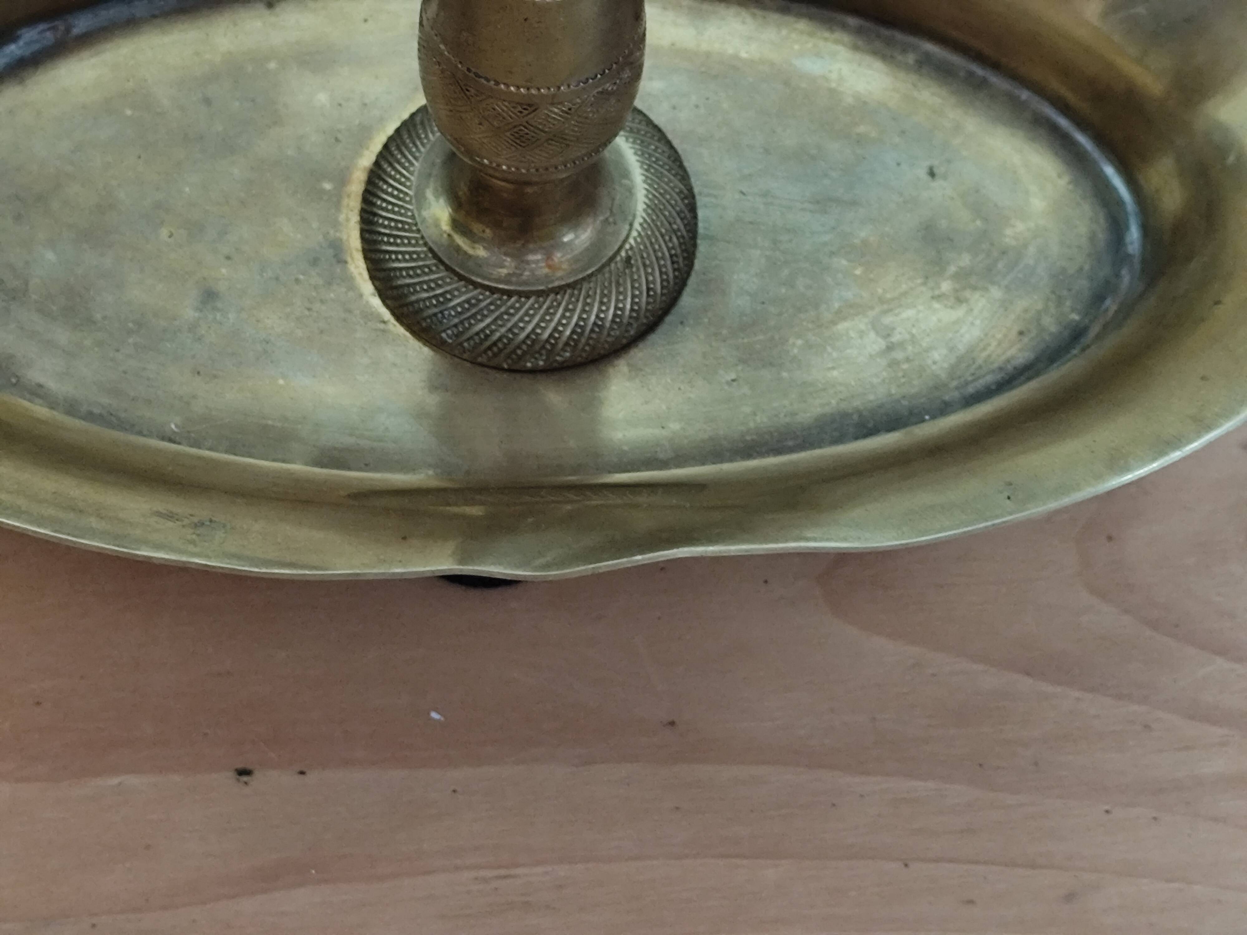 bronze and brass 2-bulb bouillotte lamp, red desk lamp