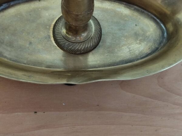 lampe bouillotte 2 feux en bronze et laiton, lampe de bureau  rouge