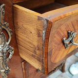 Chest of drawers 2 drawers Louis XV marquetry rosewood