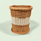 Vintage wicker and scoubidou basket