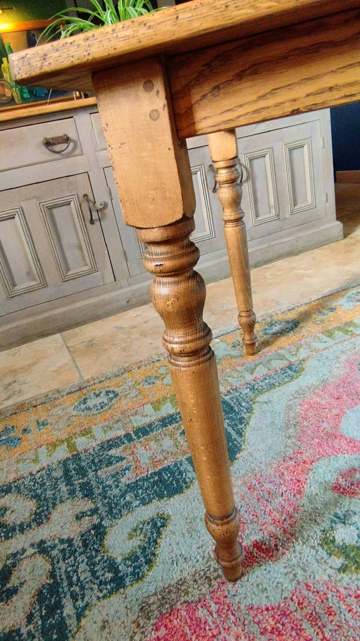 Solid oak farmhouse table