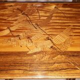 Set of 4 Gallé nesting tables with dragonfly decoration