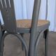 Set of 4 Vintage Gray Thonet Style Dining Chairs with Cane Seat