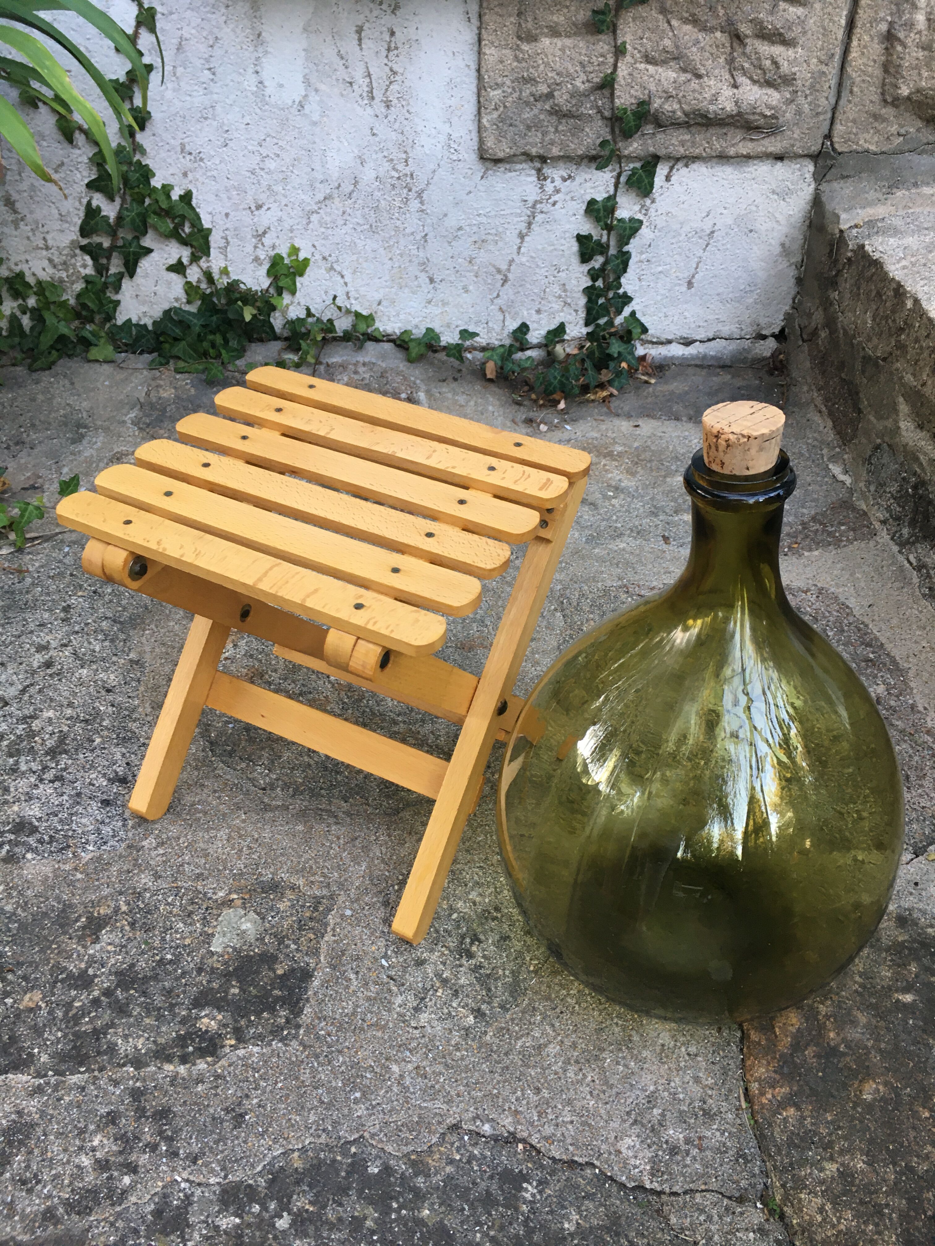 Vintage wooden folding stool