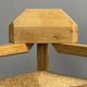 Dutch postmodern brutalist oak corner side chair with rush seat, 1970s