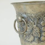 Brass champagne or ice bucket - relief vine decor