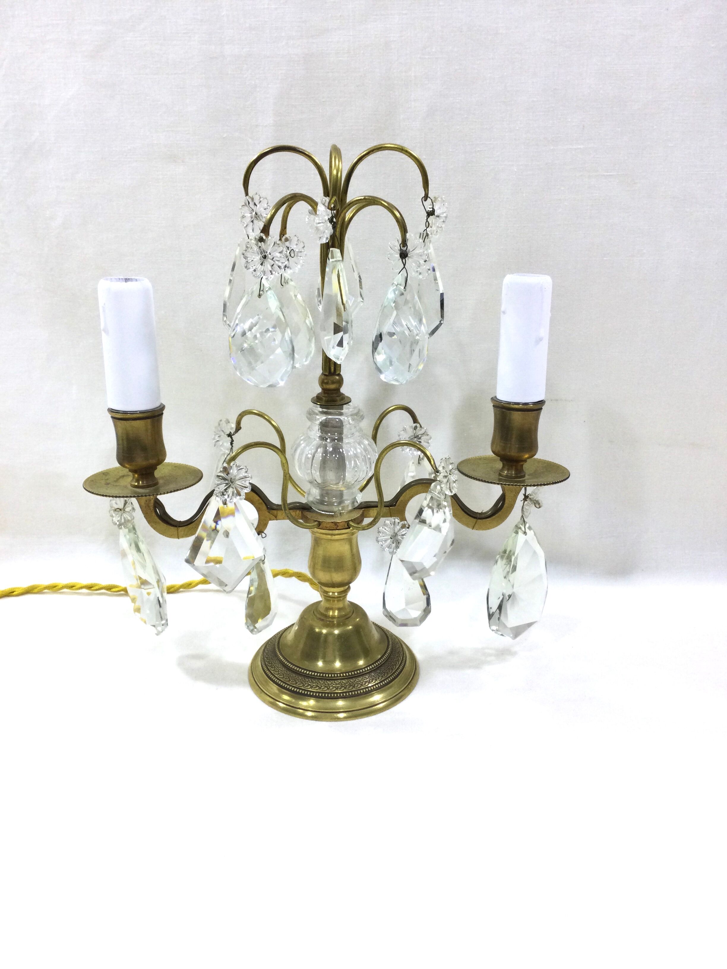 Girandole in bronze and crystal