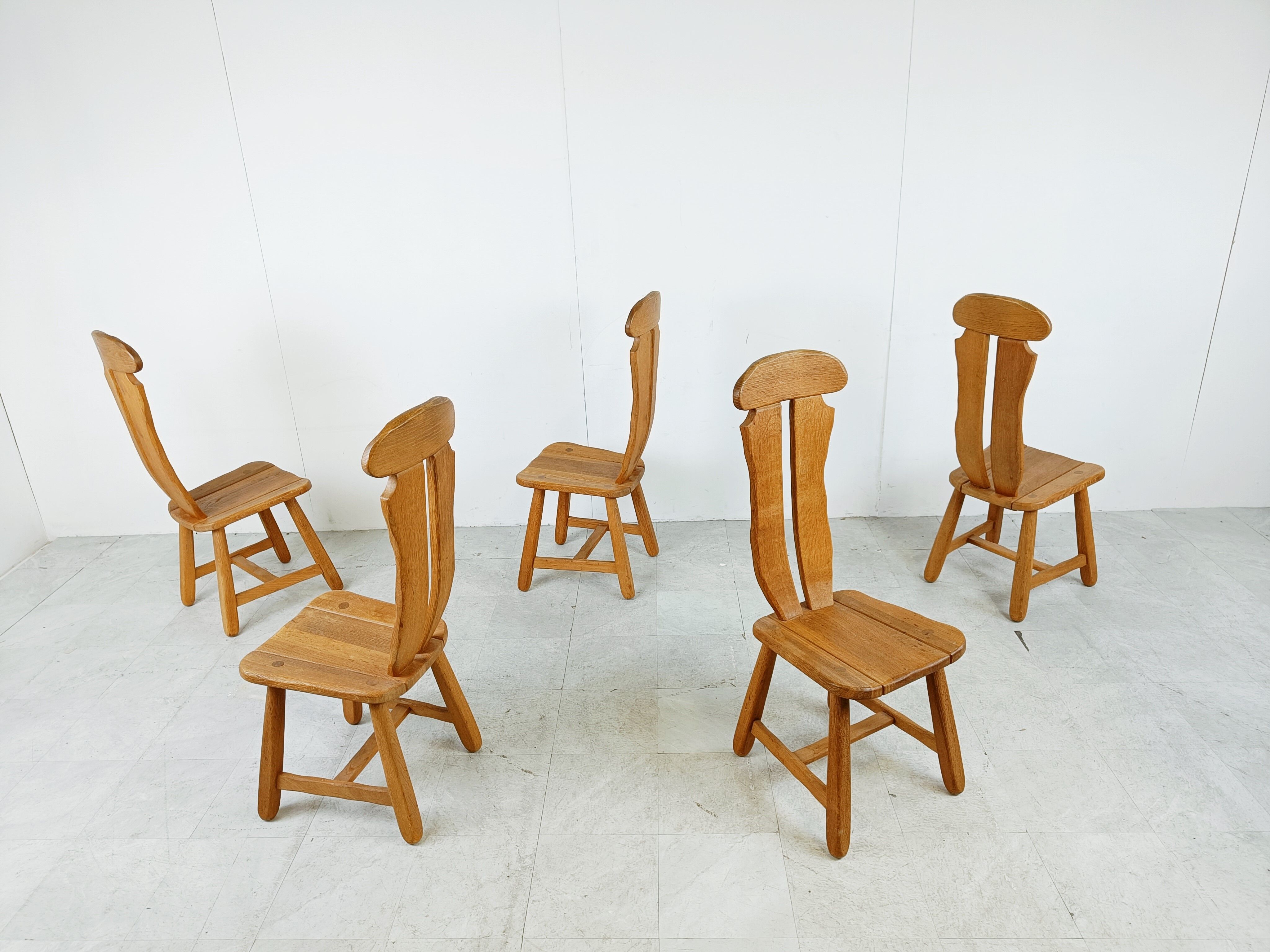 Set of 5 dining chairs by Depuydt Belgium1960s