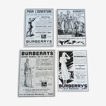 Lot of 4 Burberry advertisements, 30s
