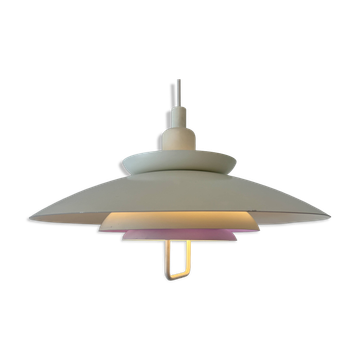 Suspension danoise Form-Light en blanc et bleu cobalt, années 1970.