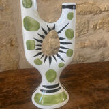 REVERNAY. Barbotine vase sculpture 1970s h 25cm