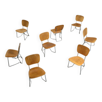 Set of 8 Alu-Flex chairs by Armin Wirth, circa 1965.