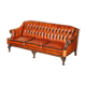 Chesterfield Club 3-seater canapé restored in Mid-Century Modern style leather