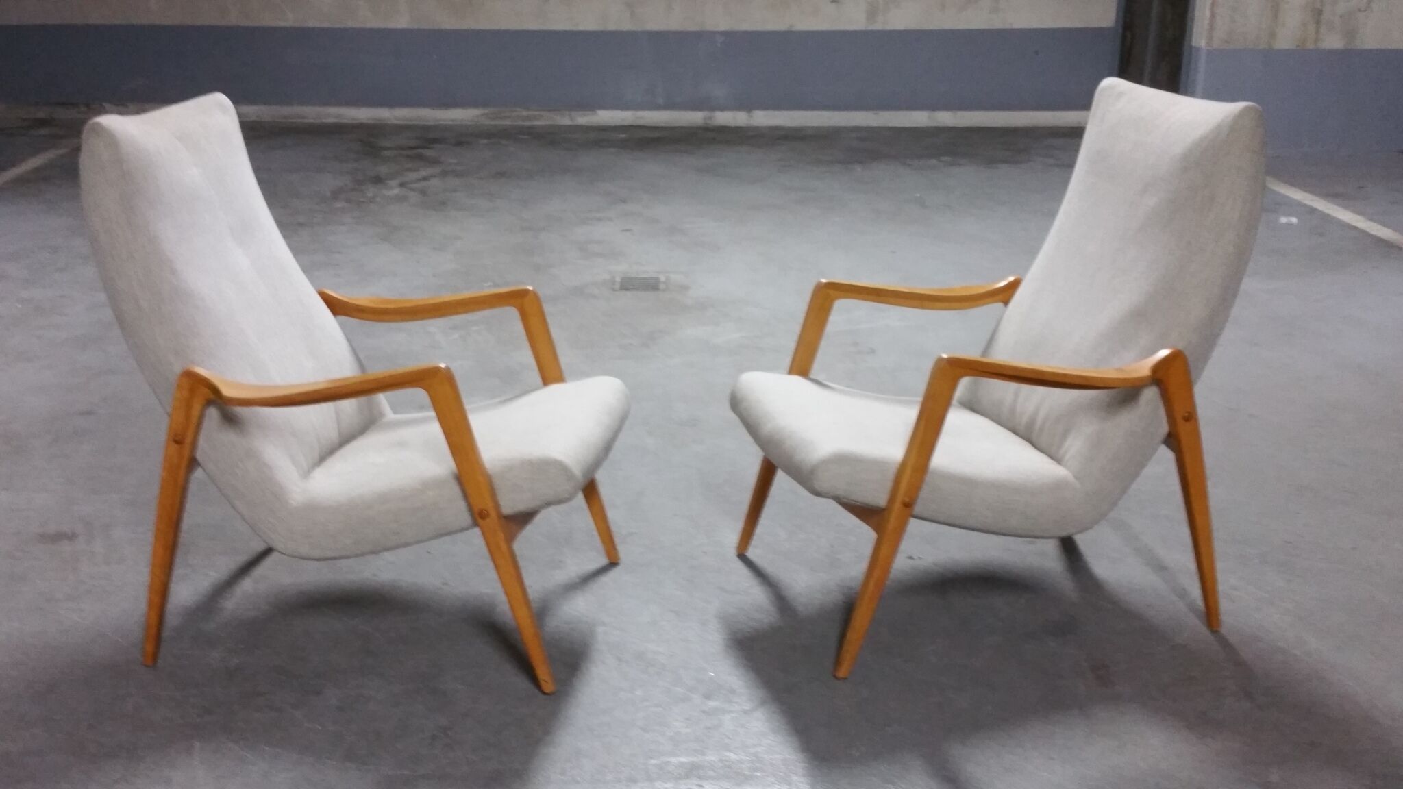 Scandinavian armchair danish feet years 50 compass