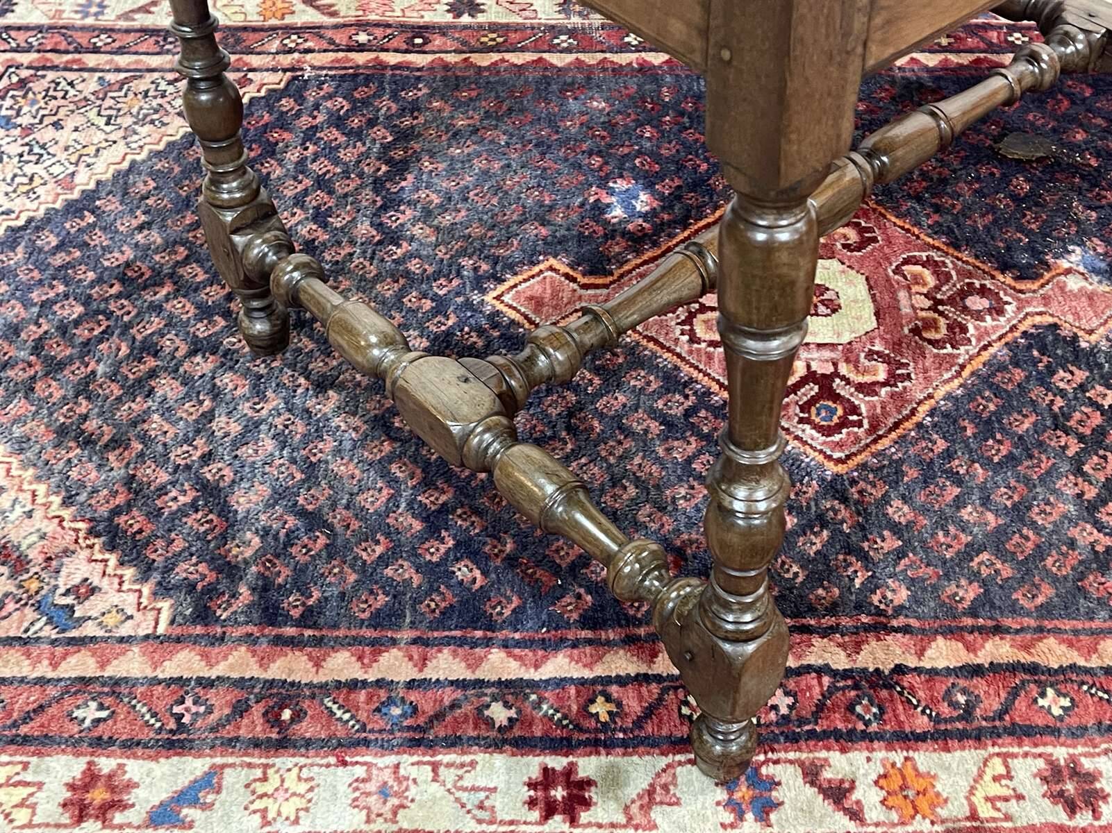 19th-century desk in walnut and oak