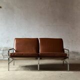 Design two-seater sofa Model FK 6720 from Fabricius & Kastholm, brown leather