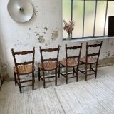 Set of rustic Provençal mulched chairs