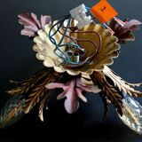 Banci firenze gilded flush mount italian wall lamp, 1960s