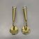 set of 2 Brass "TORCH" Stilnovo Style Theatre Wall Light Sconces, Italy, 1970s