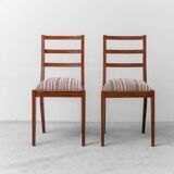 Pair of mahogany chairs with corduroy velvet, 1950s vintage modernism