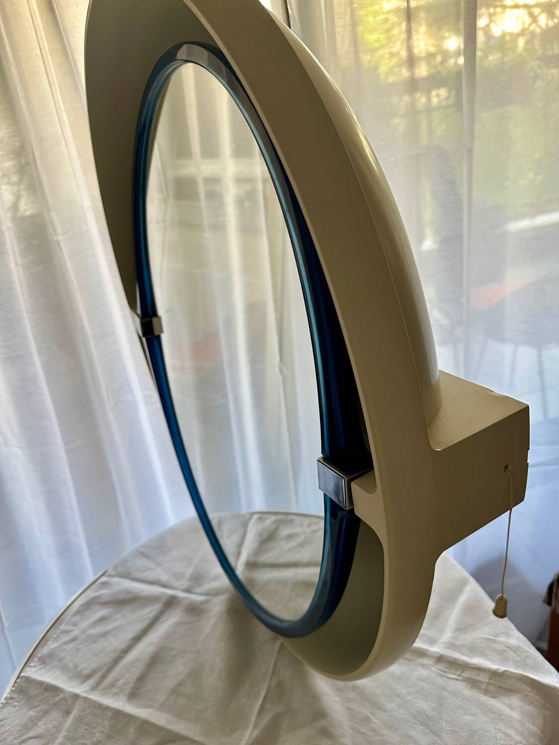 Large Oval Illuminated Swivelling Mirror Allibert A136 Vintage 70s Space A