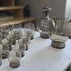Magnificent Service of Tinted Glasses from the 50s-60s / 18 Glasses and 2 Jugs