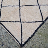 Tapis berbère en laine cadre noir 182x347 cm