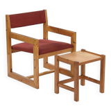 Armchair and side table by André Sornay, circa 1965
