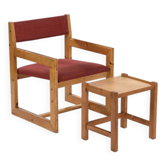 Armchair and side table by André Sornay, circa 1965