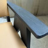 Compass leg armchair - teak and leather