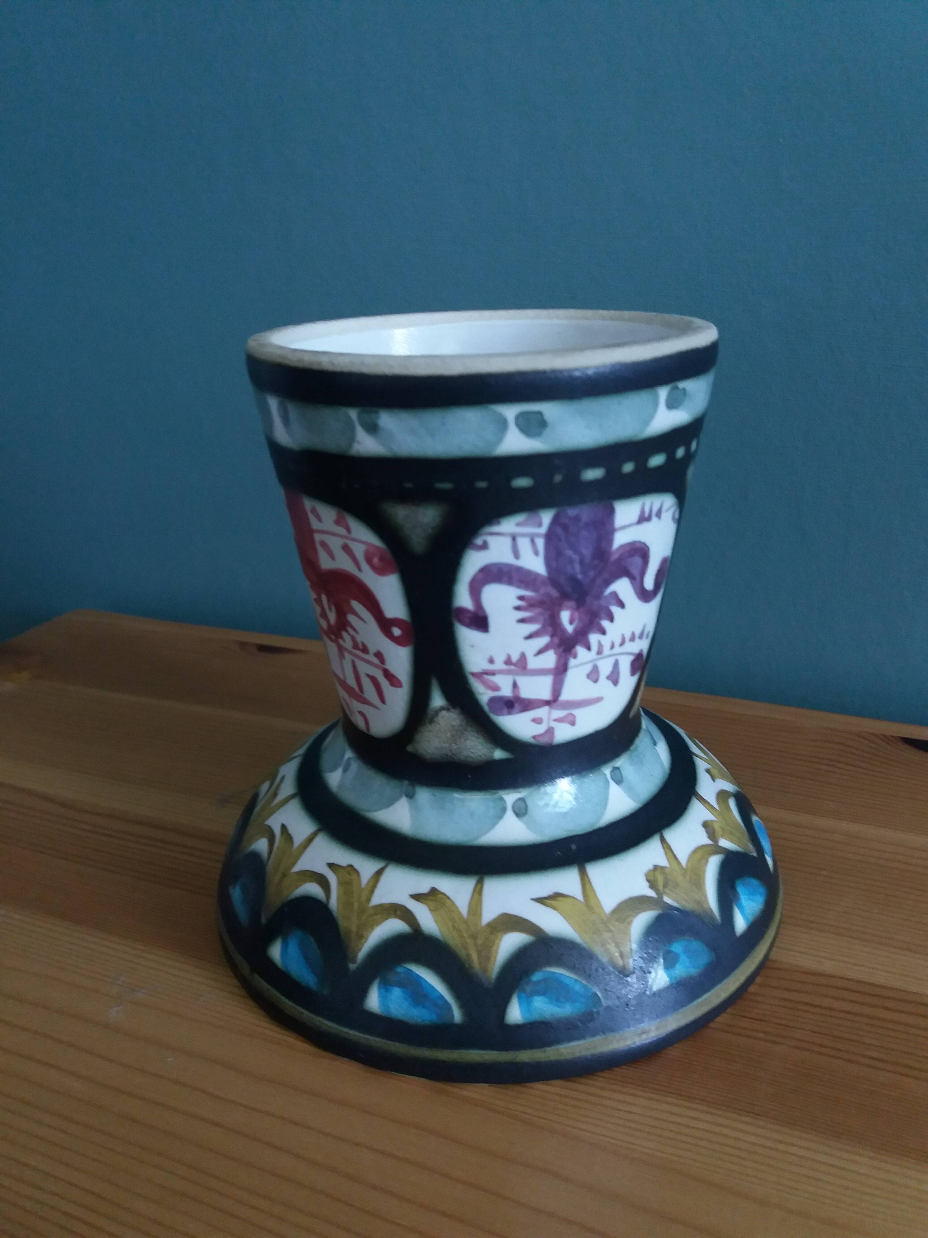 Candlestick holder signed André L'Helguen Keraluc Quimper