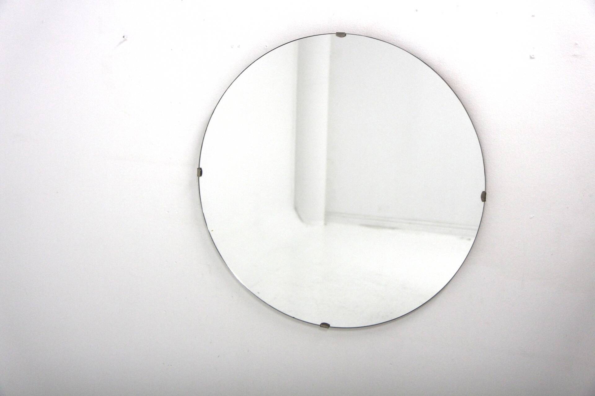 Scandinavian metal mirror, Swedish modern, Sweden, 1960, 70x70cm
