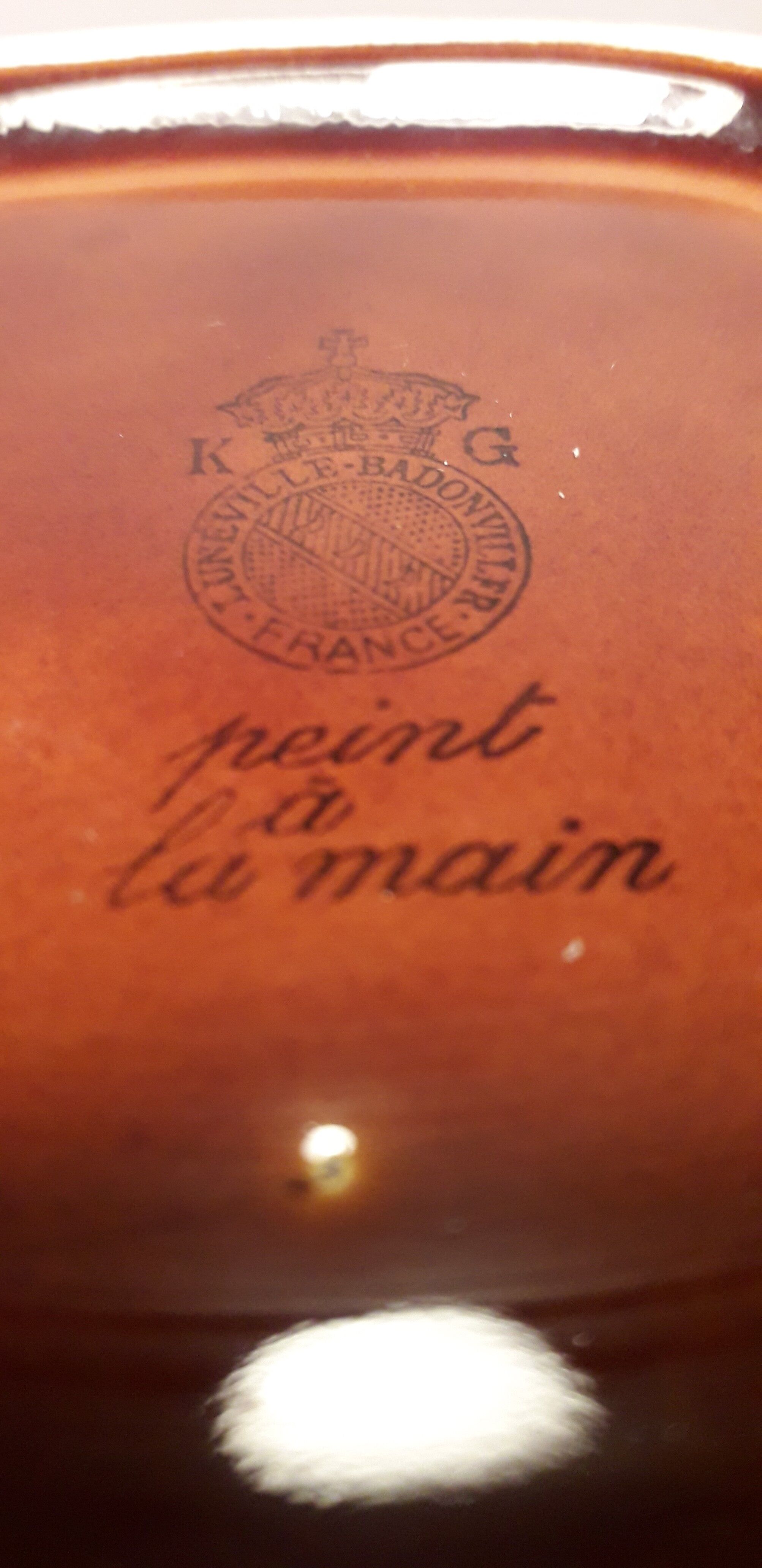 Vegetable with lid, in glazed ceramic of lunéville badonvillier