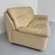 Old 2-seater beige leather sofa designed by Carl Larsson De Sede, vintage 80s