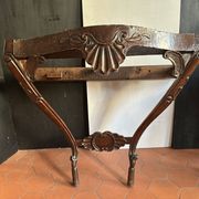 Antique wall console in carved walnut, Louis XV style, 19th century.